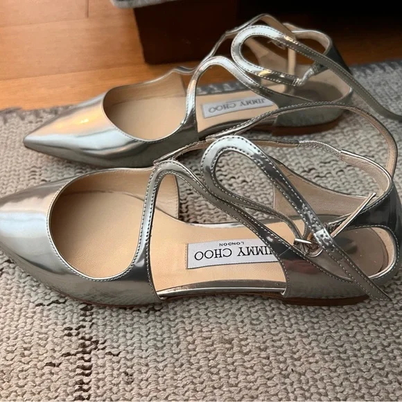 家具 JIMMY CHOO 36 Jimmy Choo Orange Patent Leather Wedges sz36 l Michael's Luxury